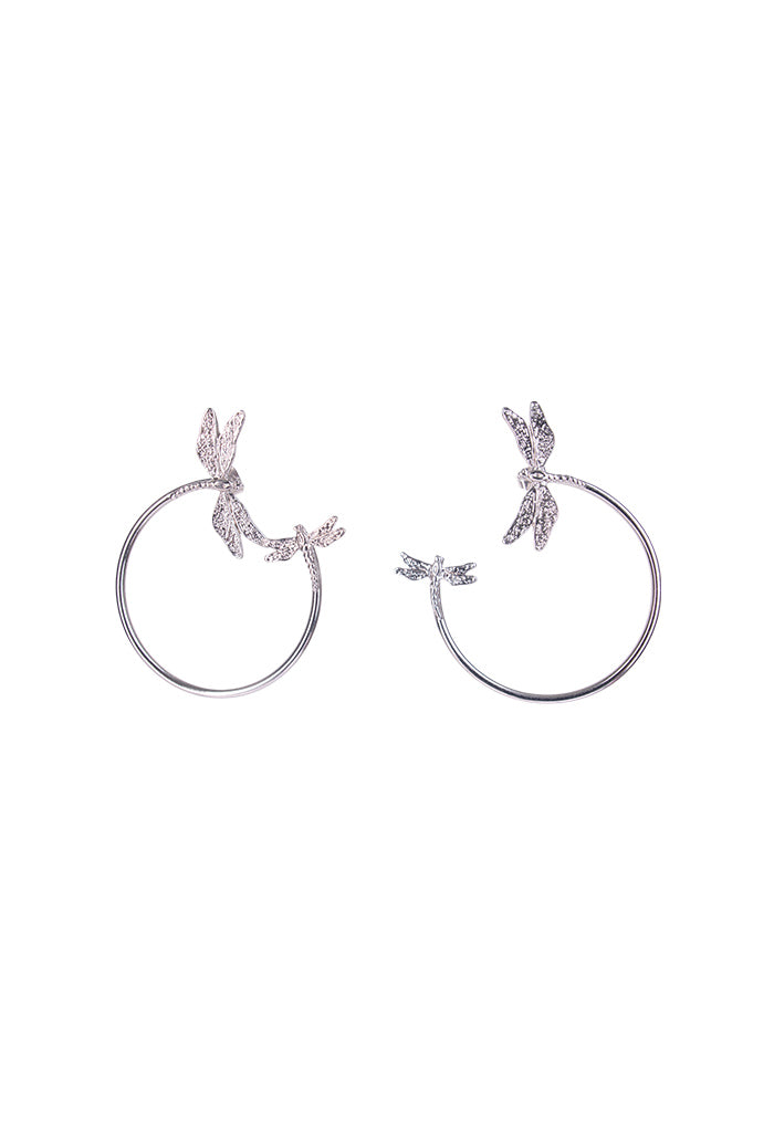 Arracadas Libélula Chapa Rodio