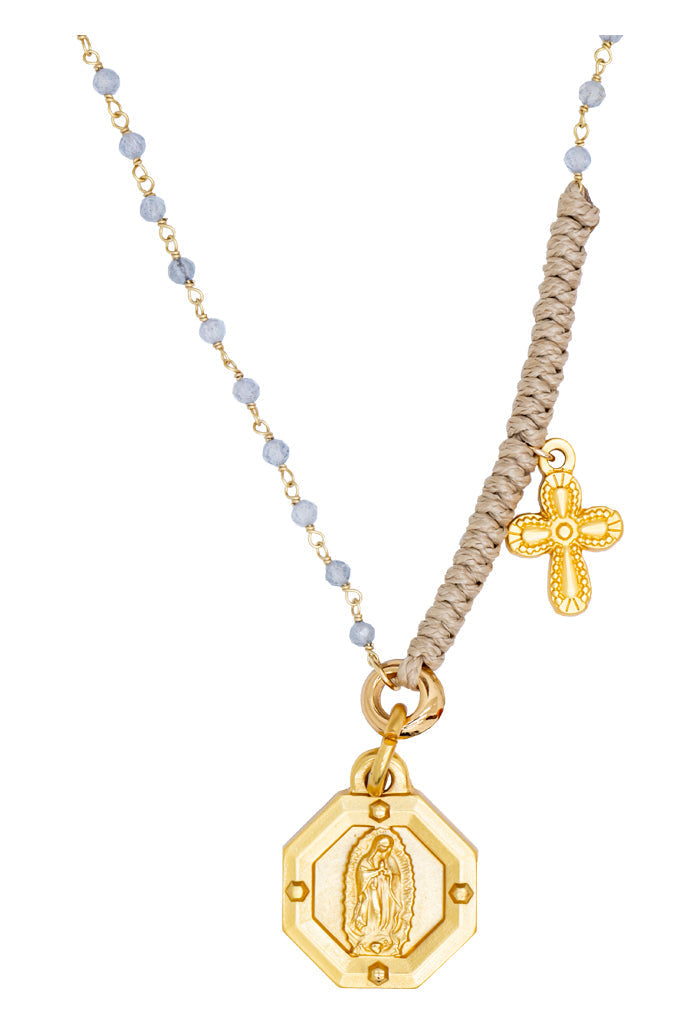 Collar Virgen de Guadalupe con Dije Octagonal