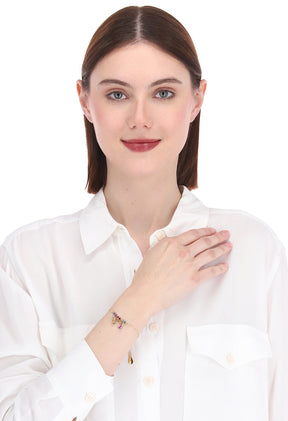 Pulsera Dije Colibrí Calado