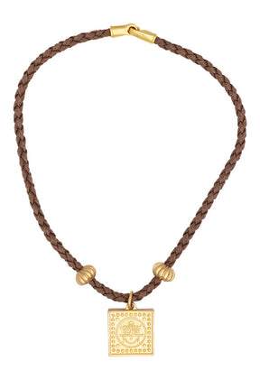 Collar Virgen de Guadalupe Tejido con Dije Cuadrado