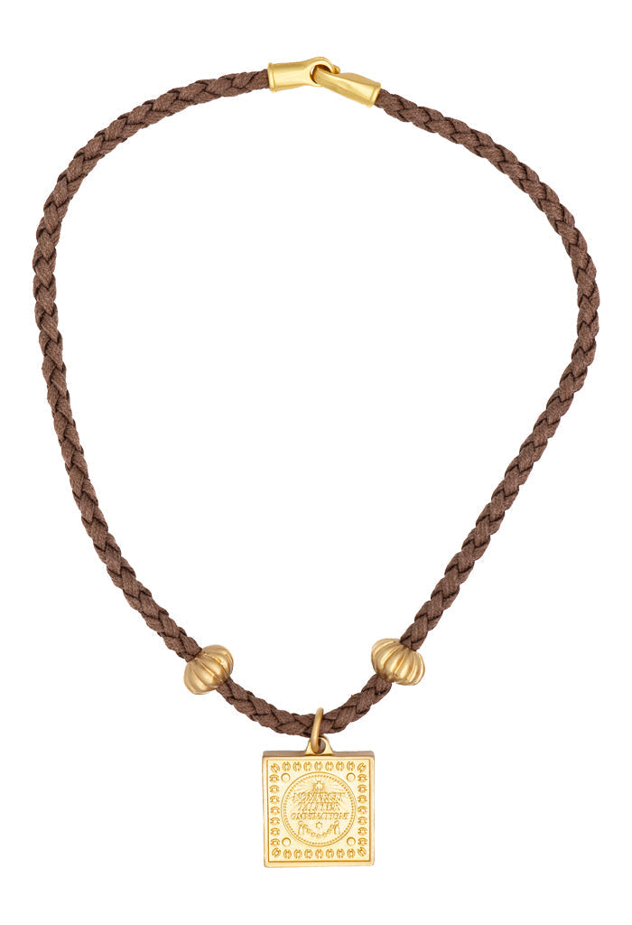 Collar Virgen de Guadalupe Tejido con Dije Cuadrado