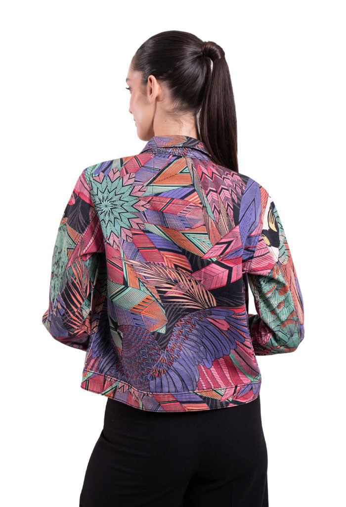 Chamarra Guacamaya Negro Rosa