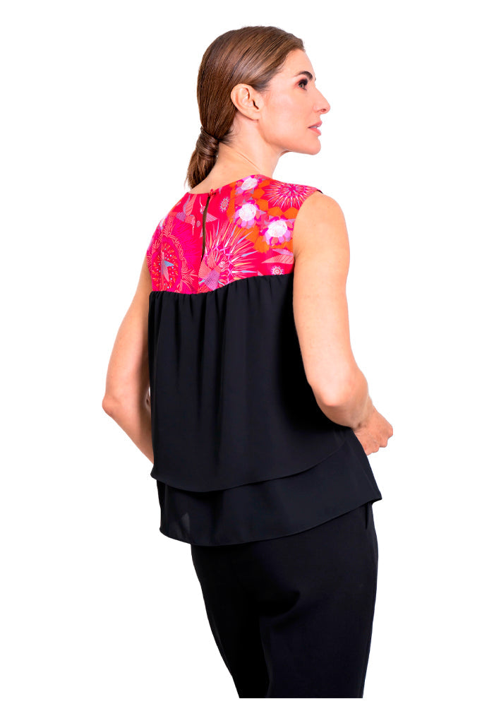 Blusa Pétalos Colibrí Rojo