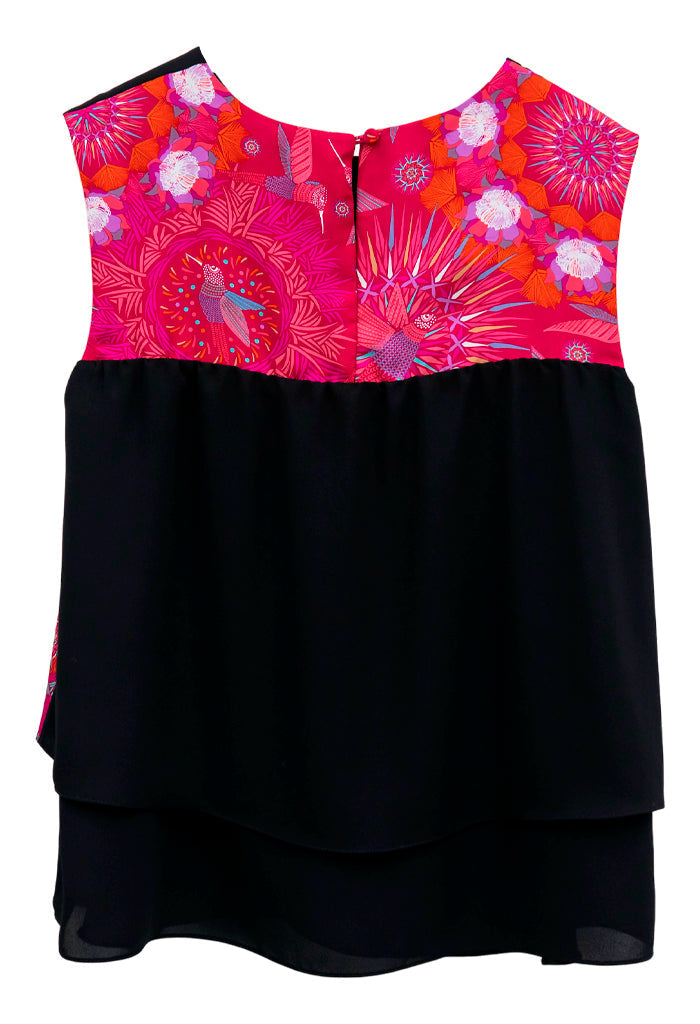 Blusa Pétalos Colibrí Rojo