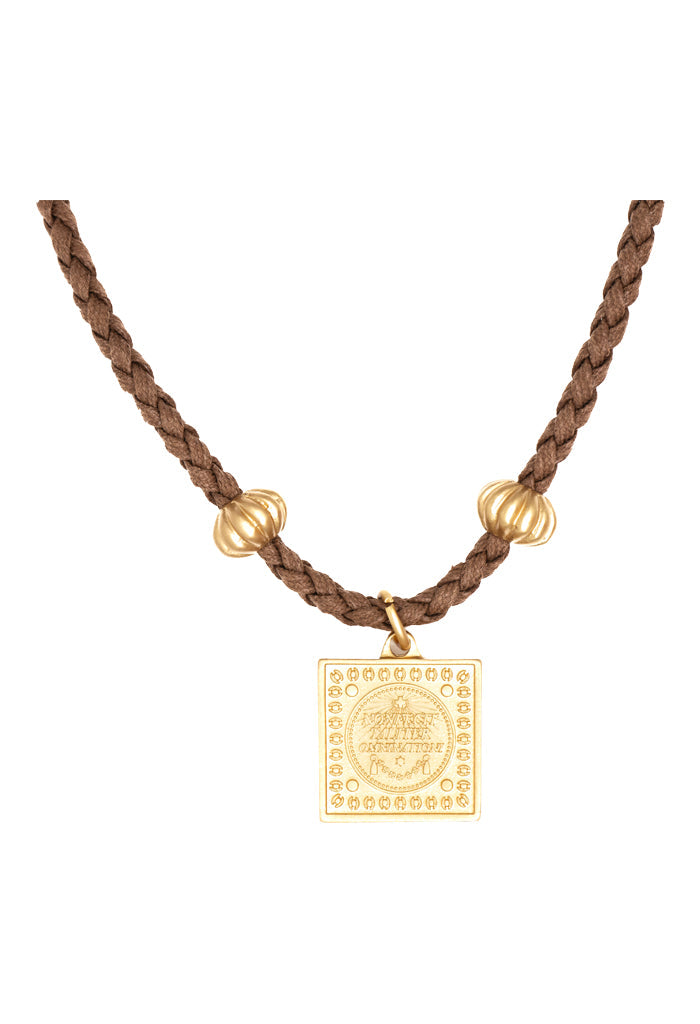 Collar Virgen de Guadalupe Tejido con Dije Cuadrado