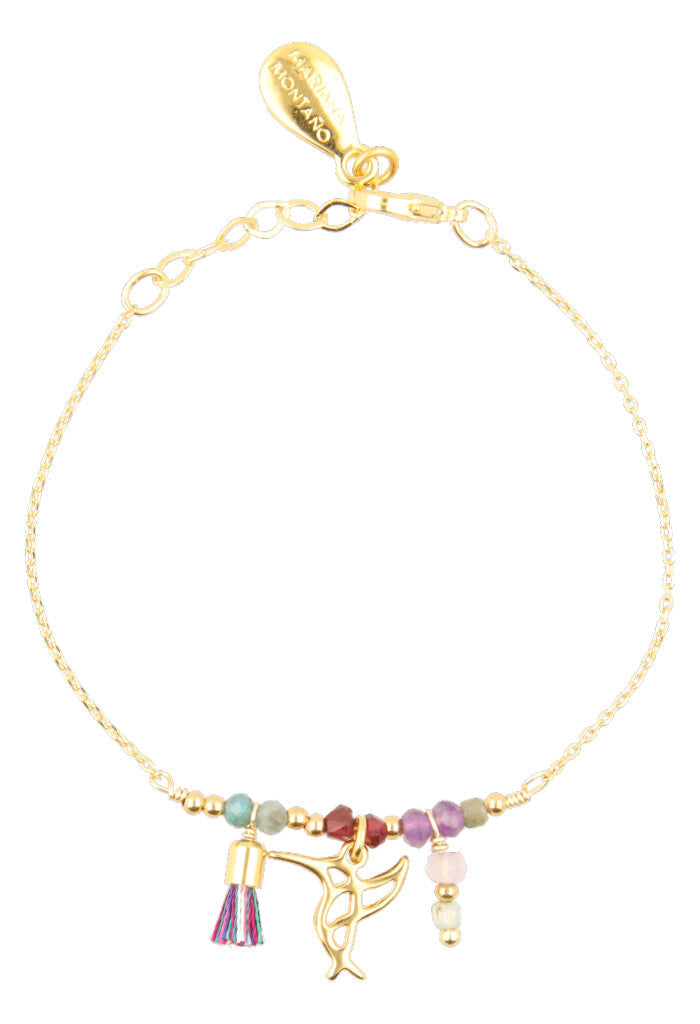 Pulsera Dije Colibrí Calado