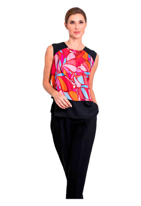 Blusa Pétalos Mariposa Abstracta Rojo
