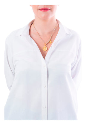 Collar Virgen de Guadalupe con Dije Octagonal