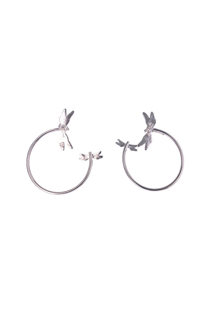 Arracadas Libélula Chapa Rodio