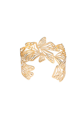 Brazalete Ajustable  Mariposa  Monarca con baño Oro