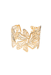 Brazalete Ajustable  Mariposa  Monarca con baño Oro