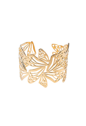 Brazalete Ajustable  Mariposa  Monarca con baño Oro