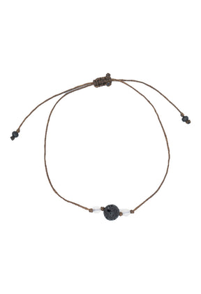 Pulsera Seducción Piedra Volcánica Natural y Cuarzo Blend