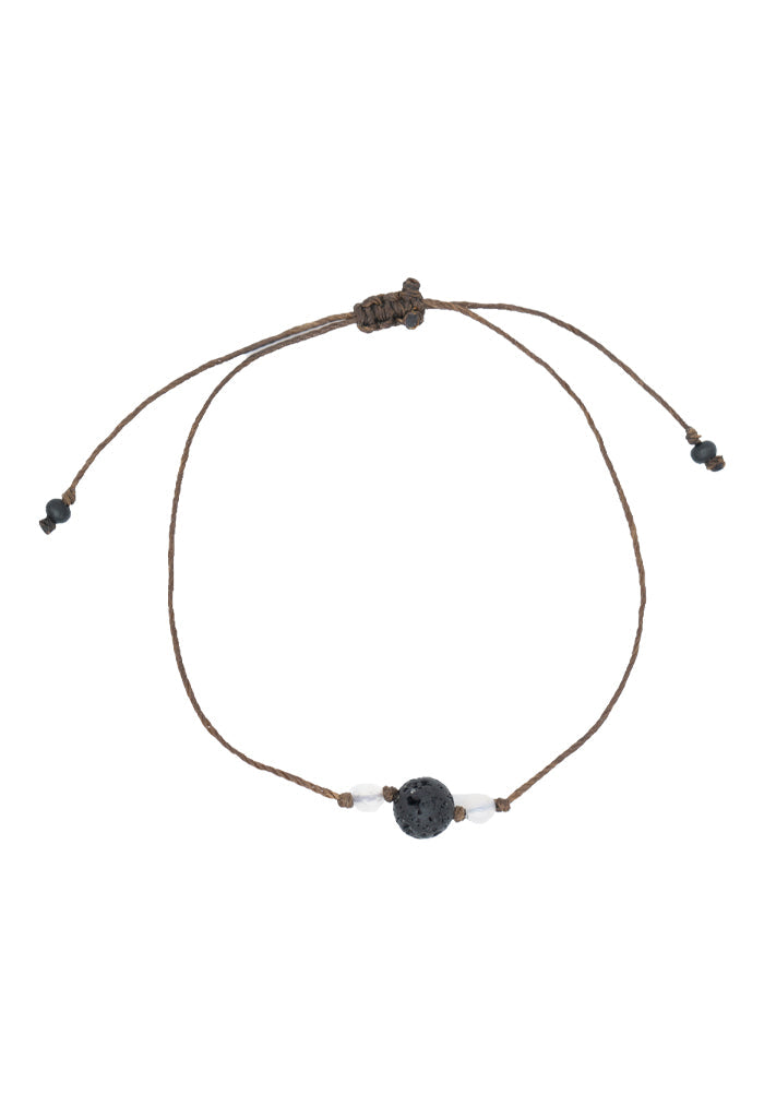 Pulsera Seducción Piedra Volcánica Natural y Cuarzo Blend