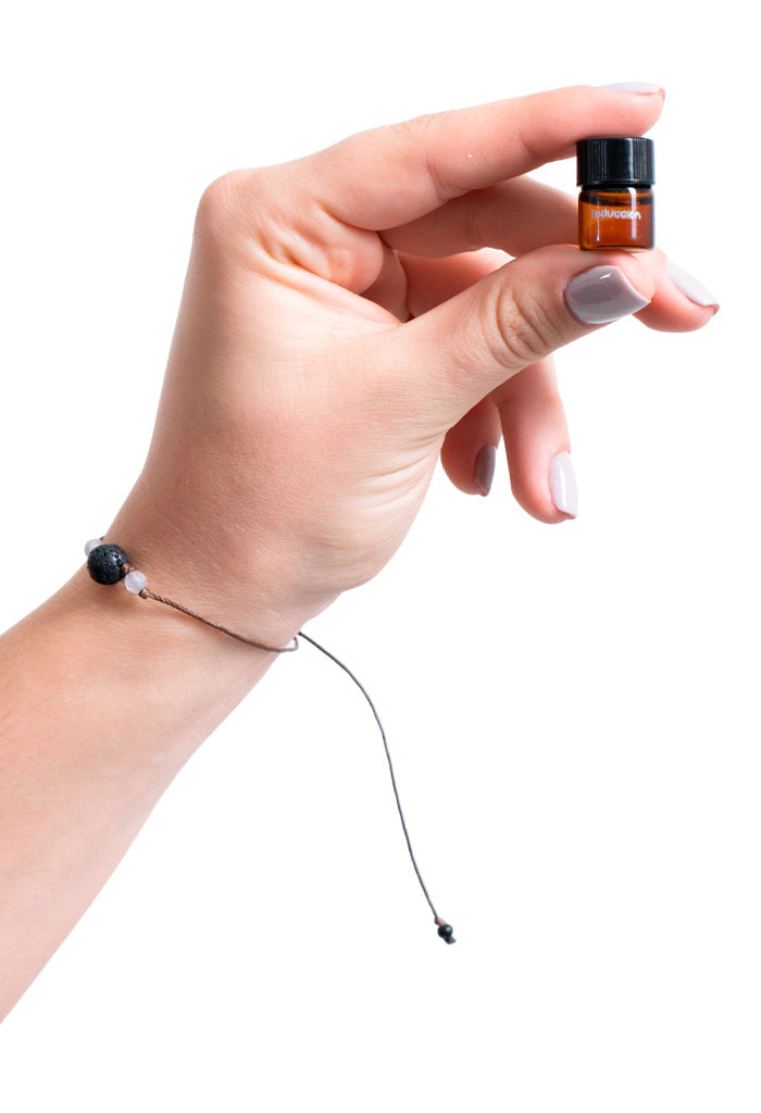 Pulsera Seducción Piedra Volcánica Natural y Cuarzo Blend