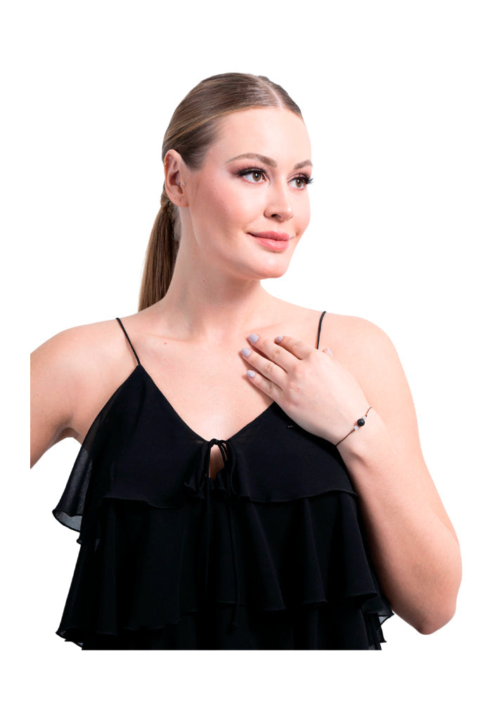 Pulsera Seducción Piedra Volcánica Natural y Cuarzo Blend