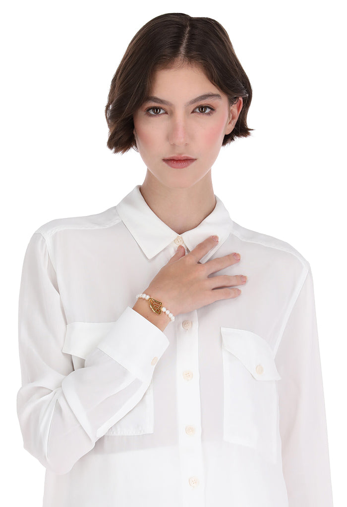 Pulsera Mariposa con Perlas