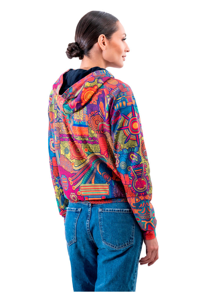 Sudadera Xóchitl Mujer Diosas Mexicas Amarillo