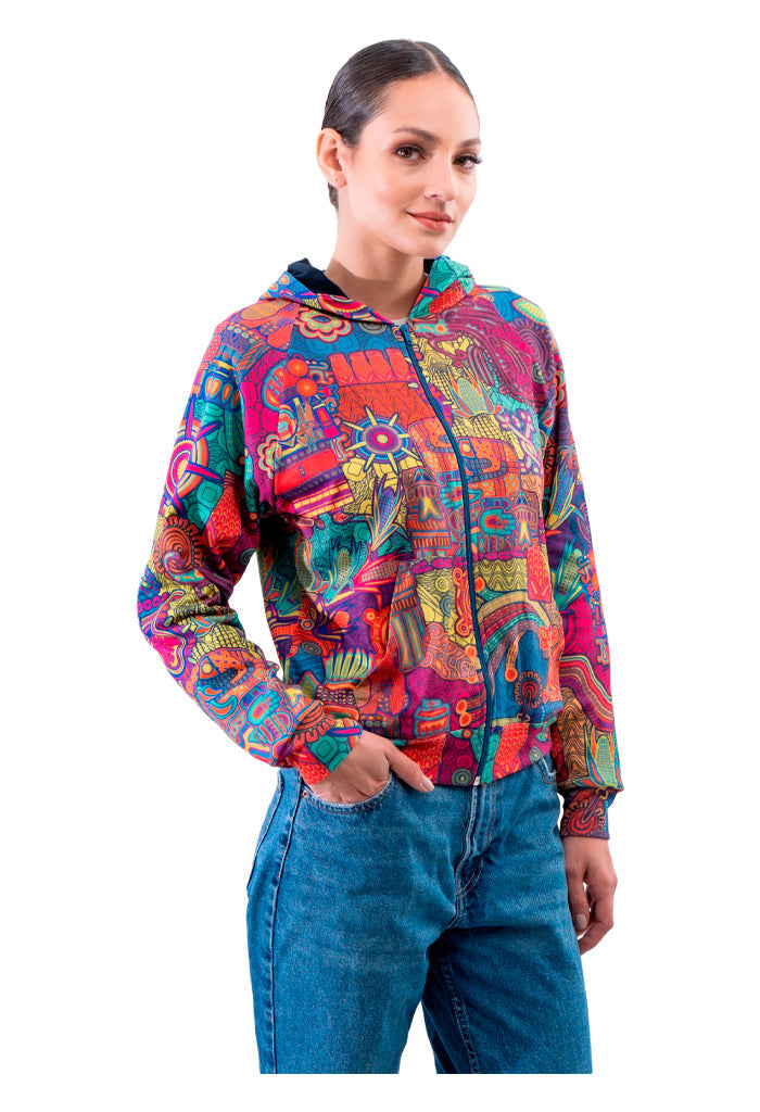 Sudadera Xóchitl Mujer Diosas Mexicas Amarillo