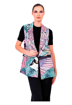 Chaleco Tlali Guacamaya Negro/Rosa