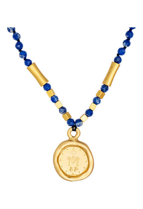Collar Virgen Milagrosa Azul