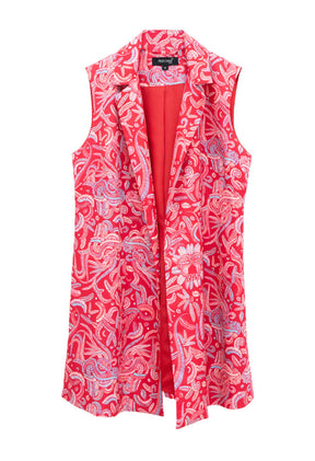 Chaleco Okuili Quetzalcóatl Rojo Brillante