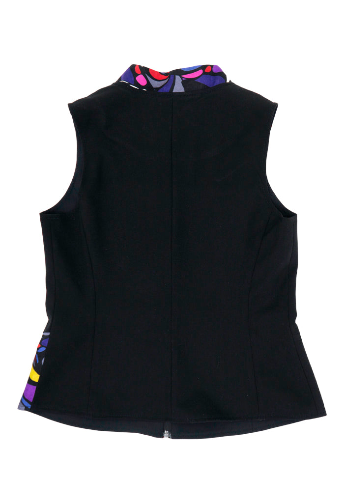 Chaleco Combinado Mariposa Abstracta Negro