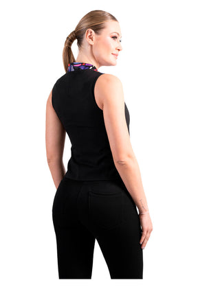 Chaleco Combinado Mariposa Abstracta Negro