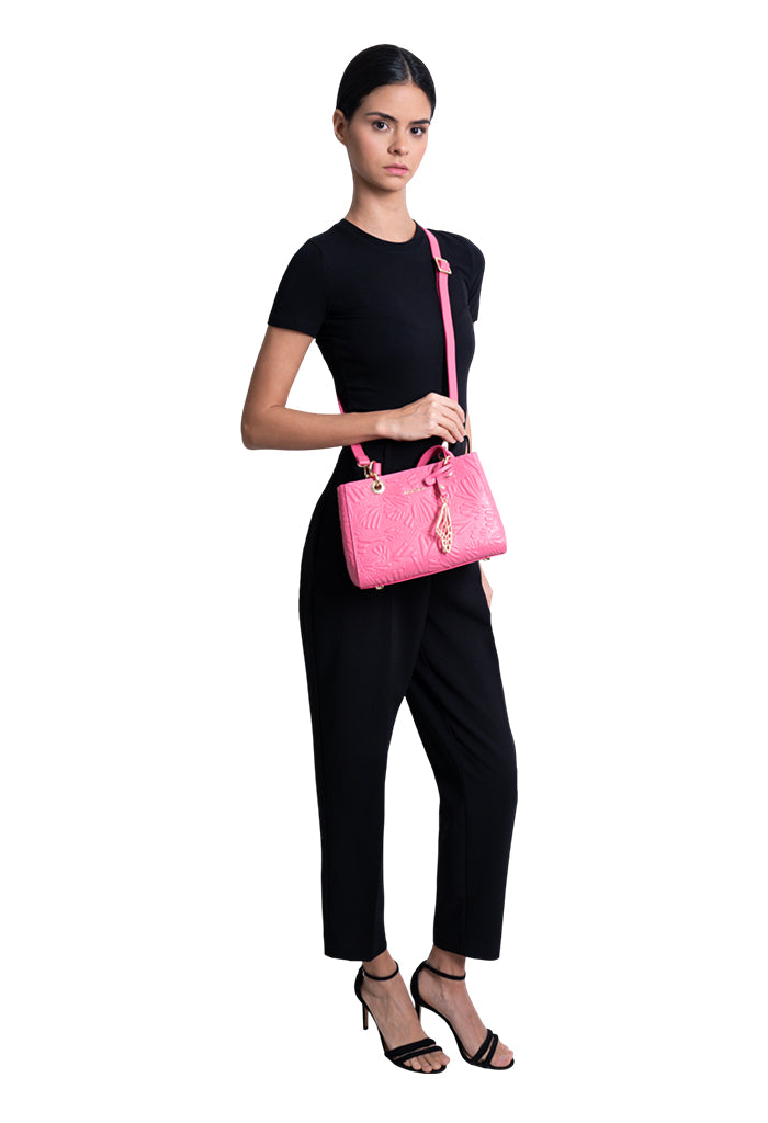 Mini Satchel Kaxan  Piel Grabado Mariposa