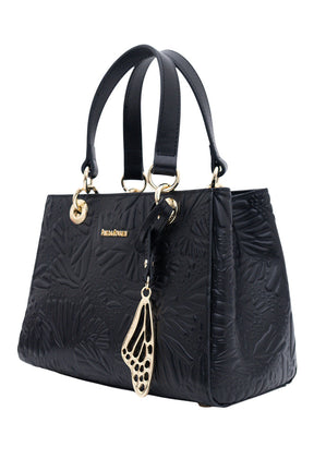 Mini Satchel Kaxan  Piel Grabado Mariposa