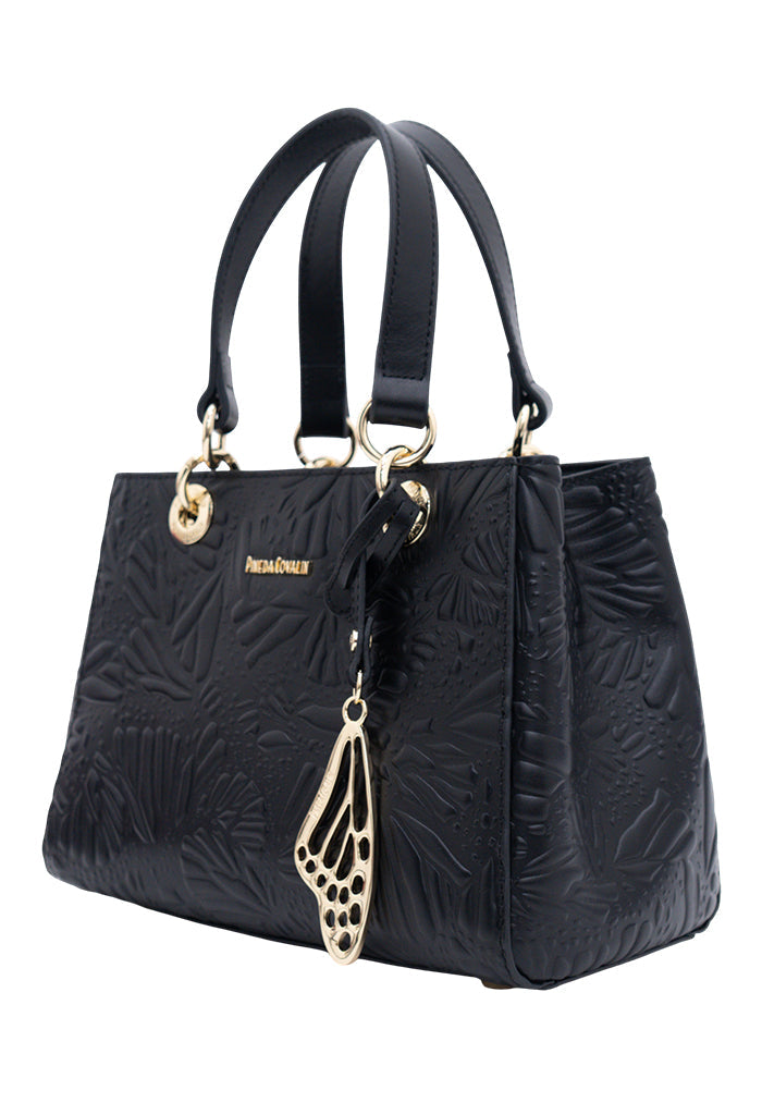 Mini Satchel Kaxan  Piel Grabado Mariposa