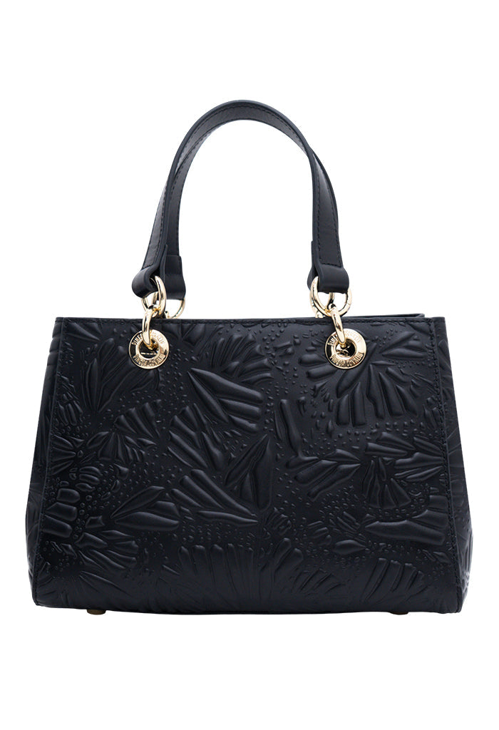 Mini Satchel Kaxan  Piel Grabado Mariposa