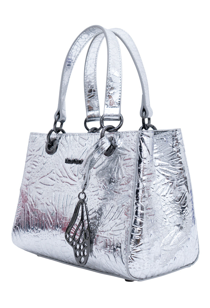 Mini Satchel Kaxan  Piel Grabado Mariposa