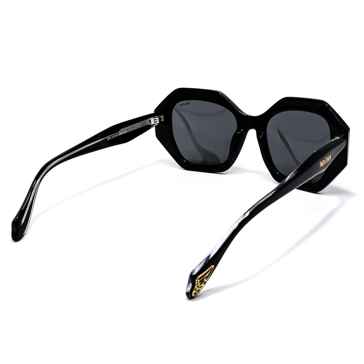 Lentes de Sol Hexagonales Negro Mariposa Monarca