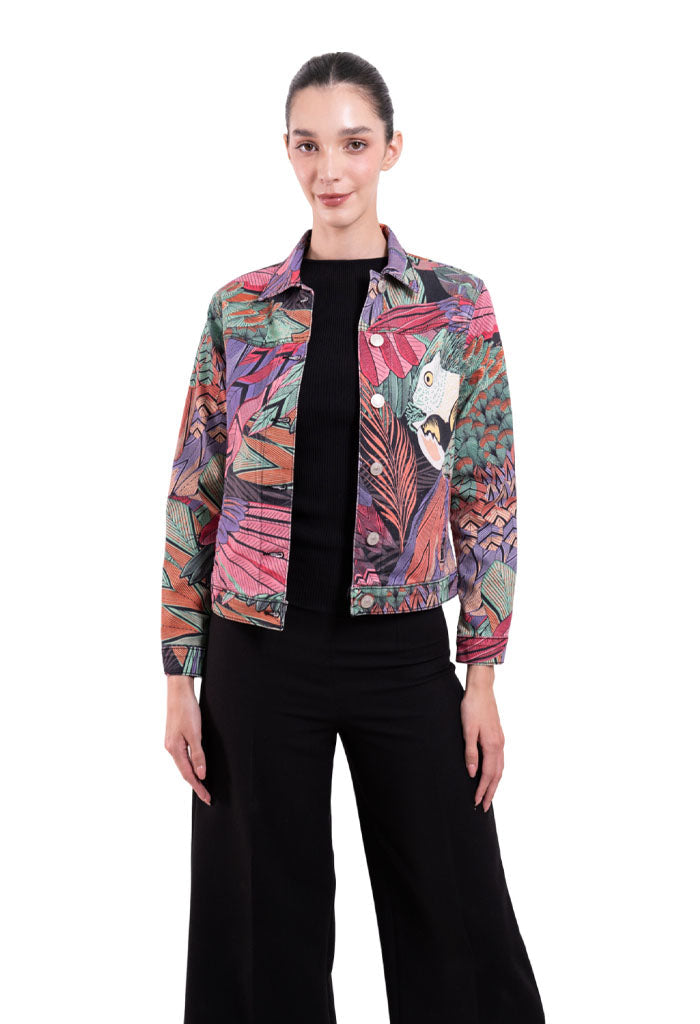 Chamarra Guacamaya Negro Rosa