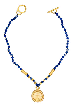 Collar Virgen Milagrosa Azul