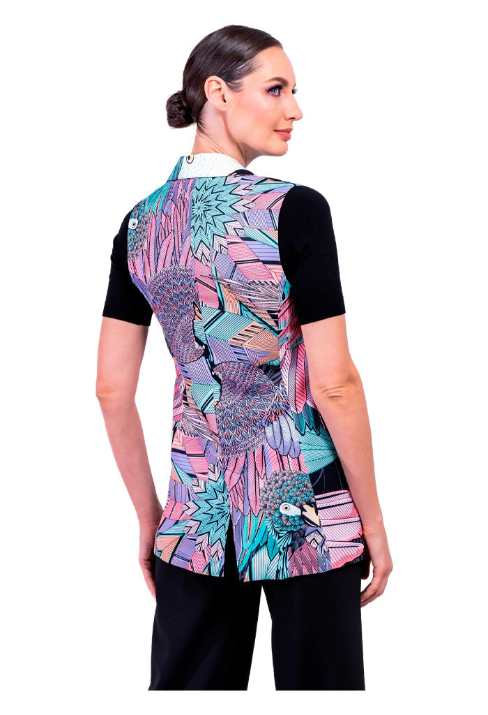 Chaleco Tlali Guacamaya Negro/Rosa