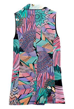 Chaleco Tlali Guacamaya Negro/Rosa