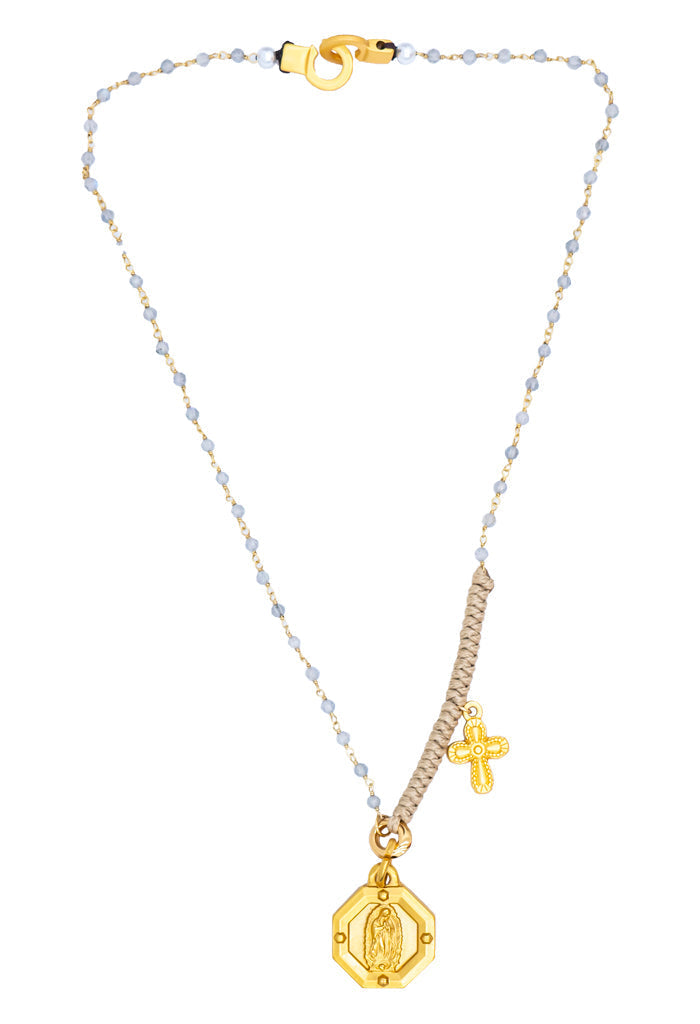 Collar Virgen de Guadalupe con Dije Octagonal