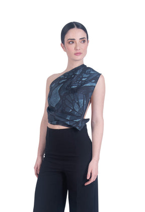 Mascada Vuelo de Mariposa Mezclilla 90 cm