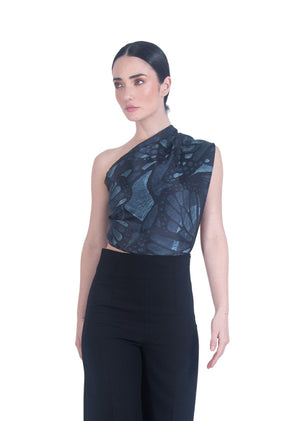 Mascada Vuelo de Mariposa Mezclilla 90 cm