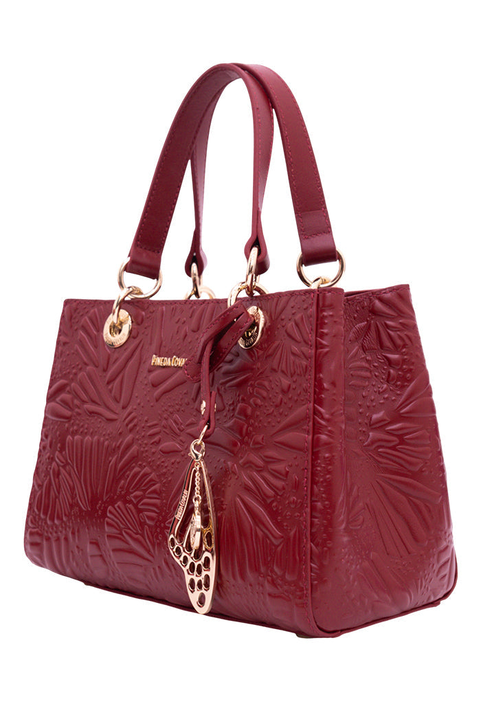 Mini Satchel Kaxan  Piel Grabado Mariposa