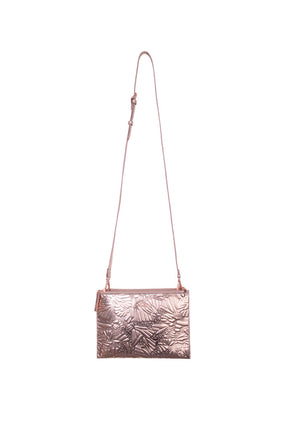 Crossbody Nikté de Piel Grabado Mariposa