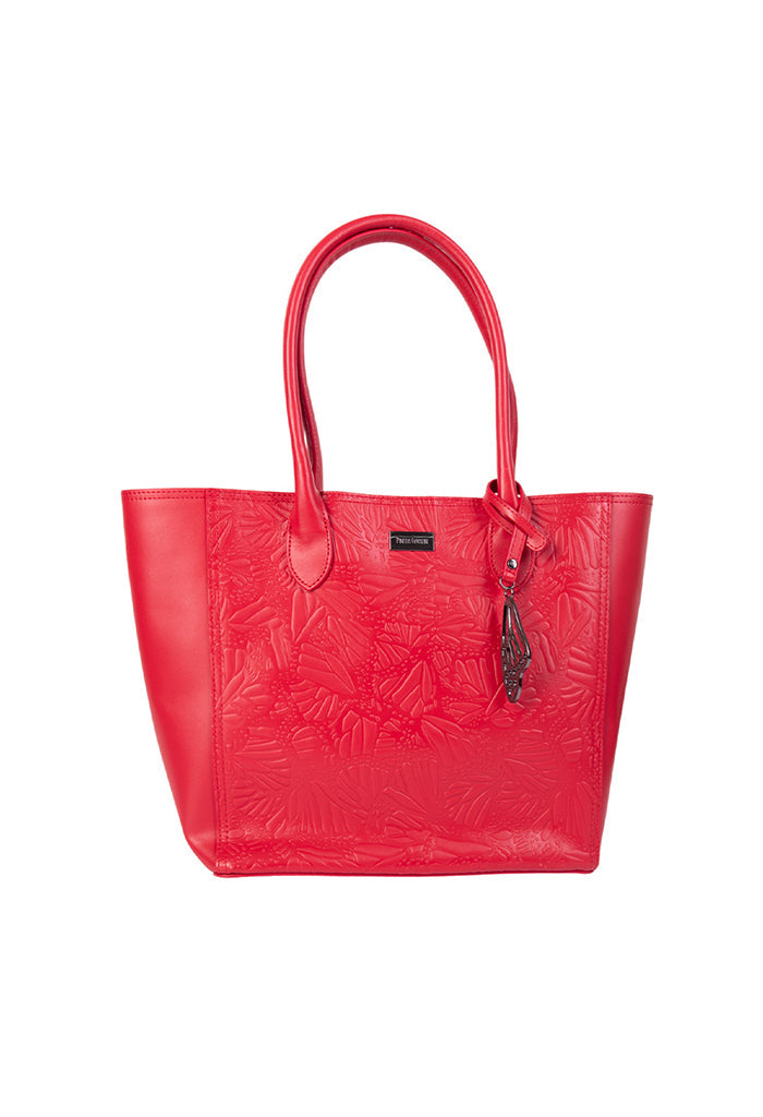 Tote Kuuch de Piel Grabado Mariposa