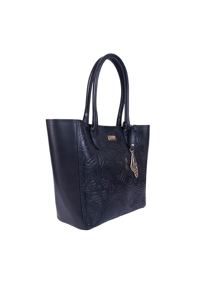 Tote Kuuch de Piel Grabado Mariposa