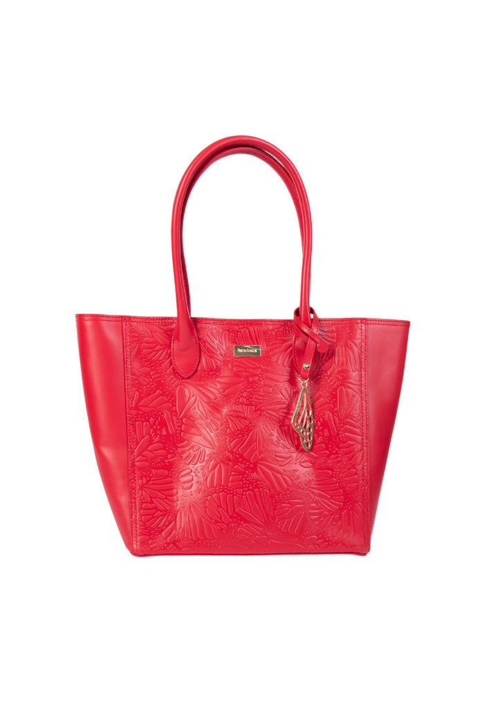 Tote Kuuch de Piel Grabado Mariposa