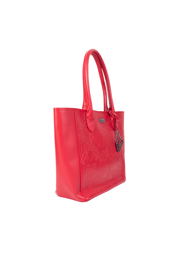Tote Kuuch de Piel Grabado Mariposa