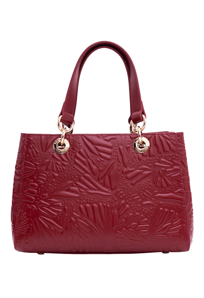 Mini Satchel Kaxan  Piel Grabado Mariposa